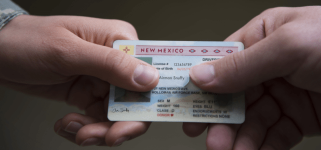 Professional Licensure two hands pulling a drivers license in opposite directions.